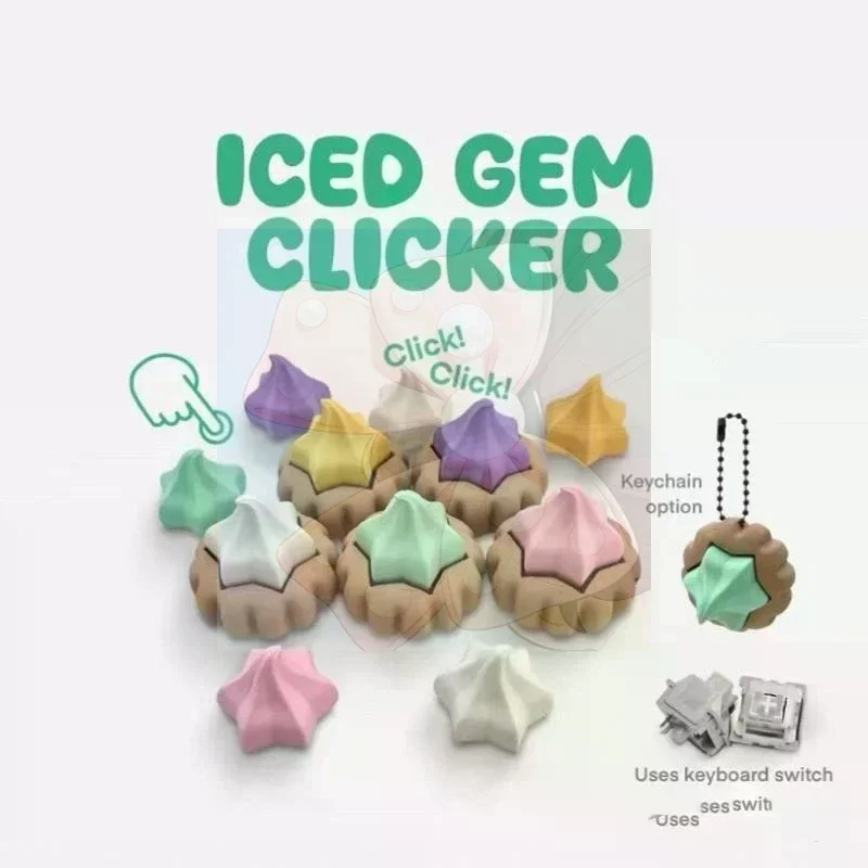 3D Printed Clicker Fidget Toy-Satisfying Click Sound and Keychain Perfect for Stress Relief for Kids and Adults - Fun & Soothing