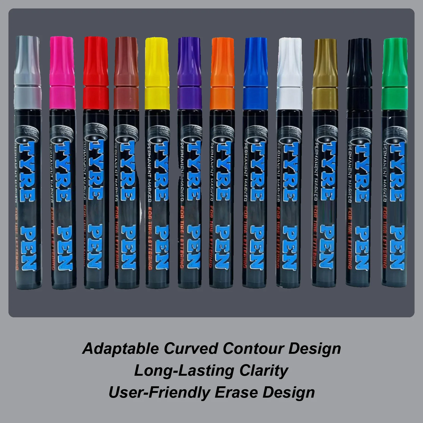 

Tire Paint Pen Erasable Weatherproof Non-Fading Quick Dry Tyre Drawing Marker Car Wheels Tires Lettering Pen for Vehicle