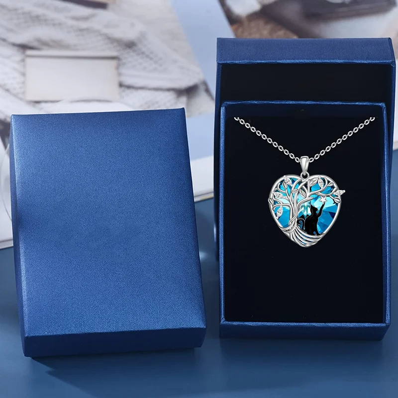 Fashionable and Creative Love Tree Cat Necklace as a Jewelry Gift for Women\'s Festivals and Religious Anniversaries