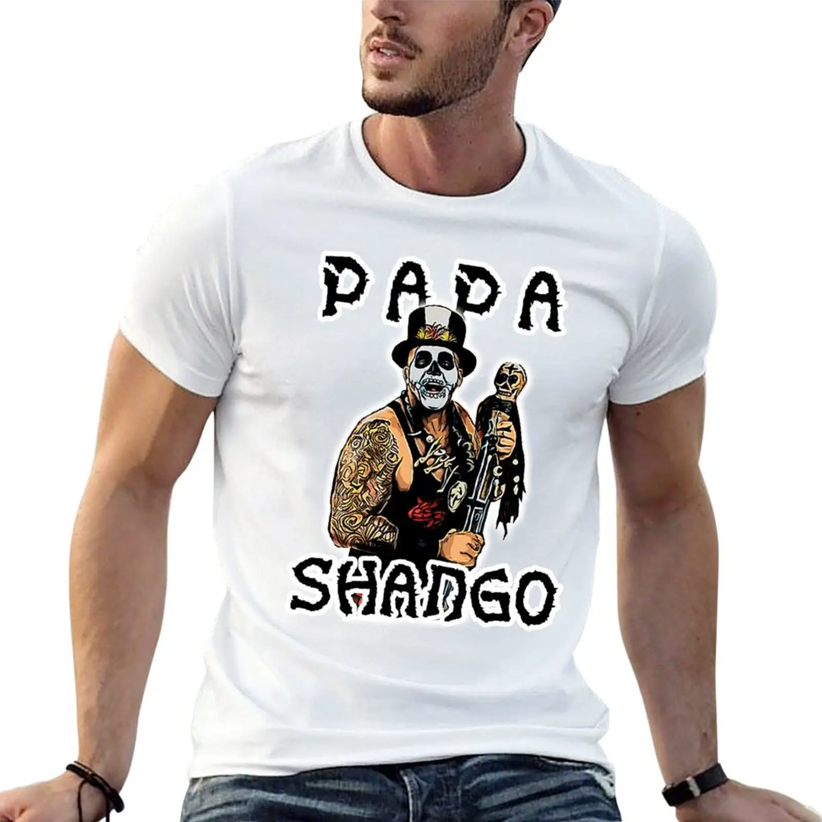 Papa Shango T-Shirt luxury designer kawaii clothes T-shirts for men cotton