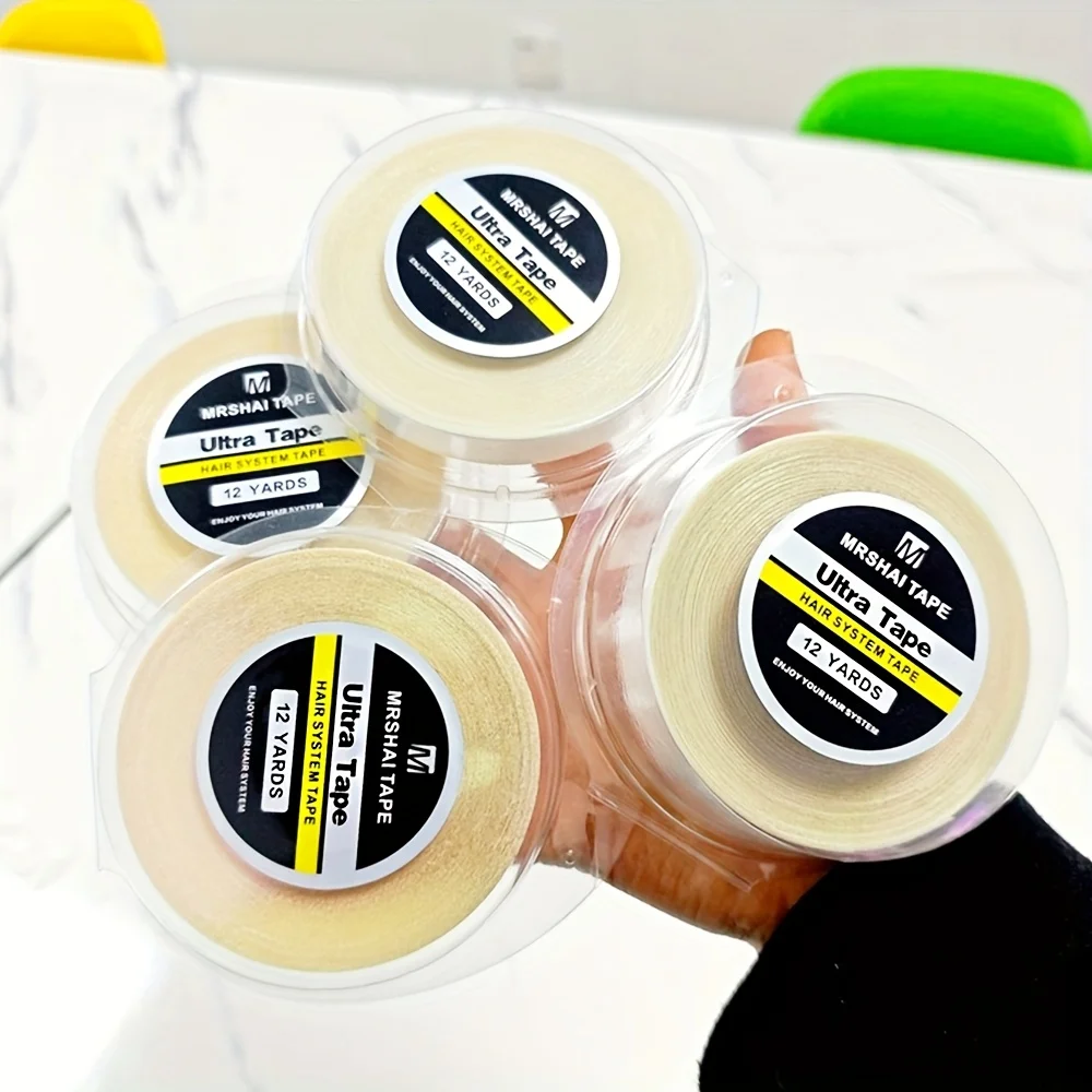 

Лента для систем волос, клей для кружева спереди, 12 ярдов, двухсторонняя лента для парика, клейкая лента для наращивания волос, клей для укладки парика