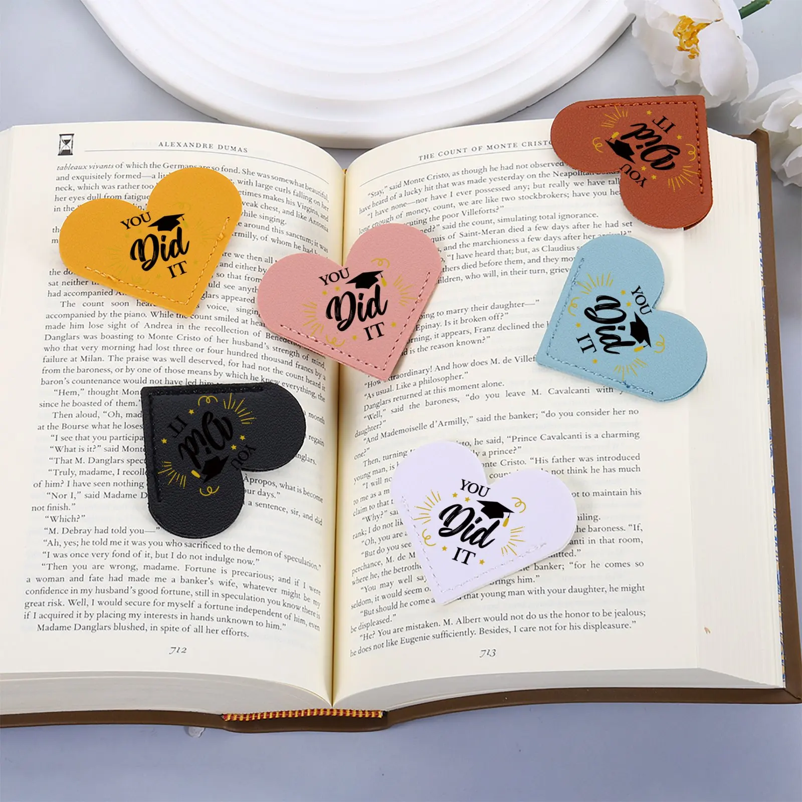 Book Clip PU Bookmark Cartoon Graduation Gift You Did It Bookmark Chinese Style Pagination Mark Stationery Mark Wholesale