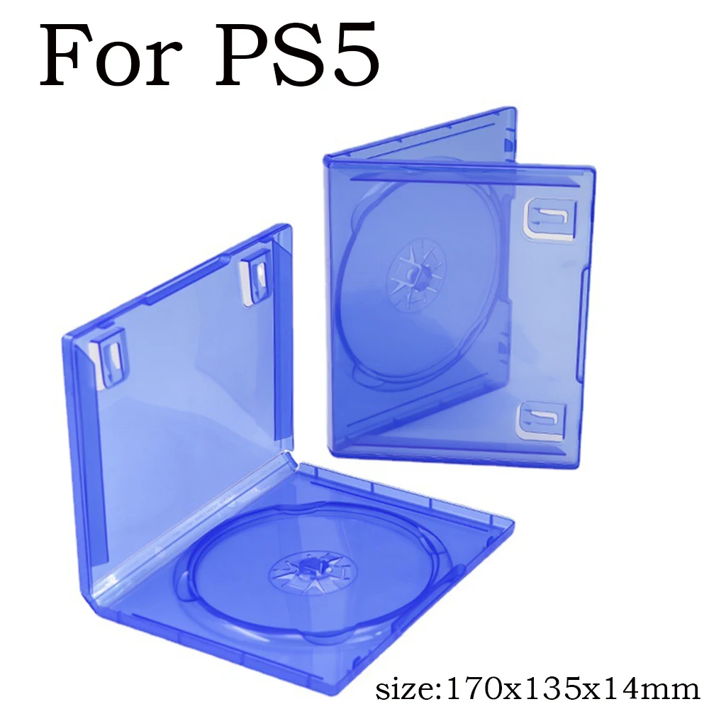 1pcs Blue clear Replacement Case For PS5 PS4 Game Double Disc Spare Blue Game Blu-Ray Box 2 CD 170X135X14mm