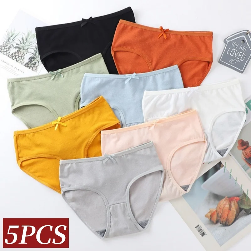 5 Teile/satz Frauen Höschen Low Rise Briefs Einfarbig Unterwäsche Komfort Nahtlose Panty Atmungsaktive Unterhose Dessous M-XL