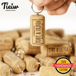 Chaveiro de cortiça de vinho personalizado, presente artesanal para entusiasta de vinho, porta-chaves personalizado, lembrança de casamento, lembrança exclusiva, presente ecológico