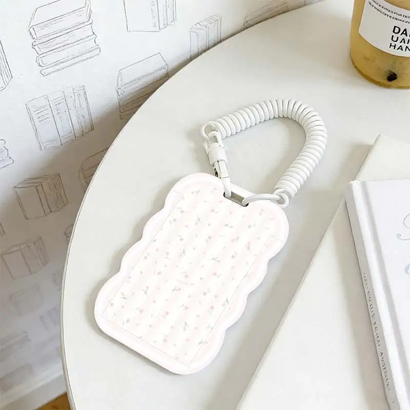 Cards Cover for Stretchable Spring Cord Kpop Photocard Holder Photo Protector Student Bus/Meal Card Protection Case