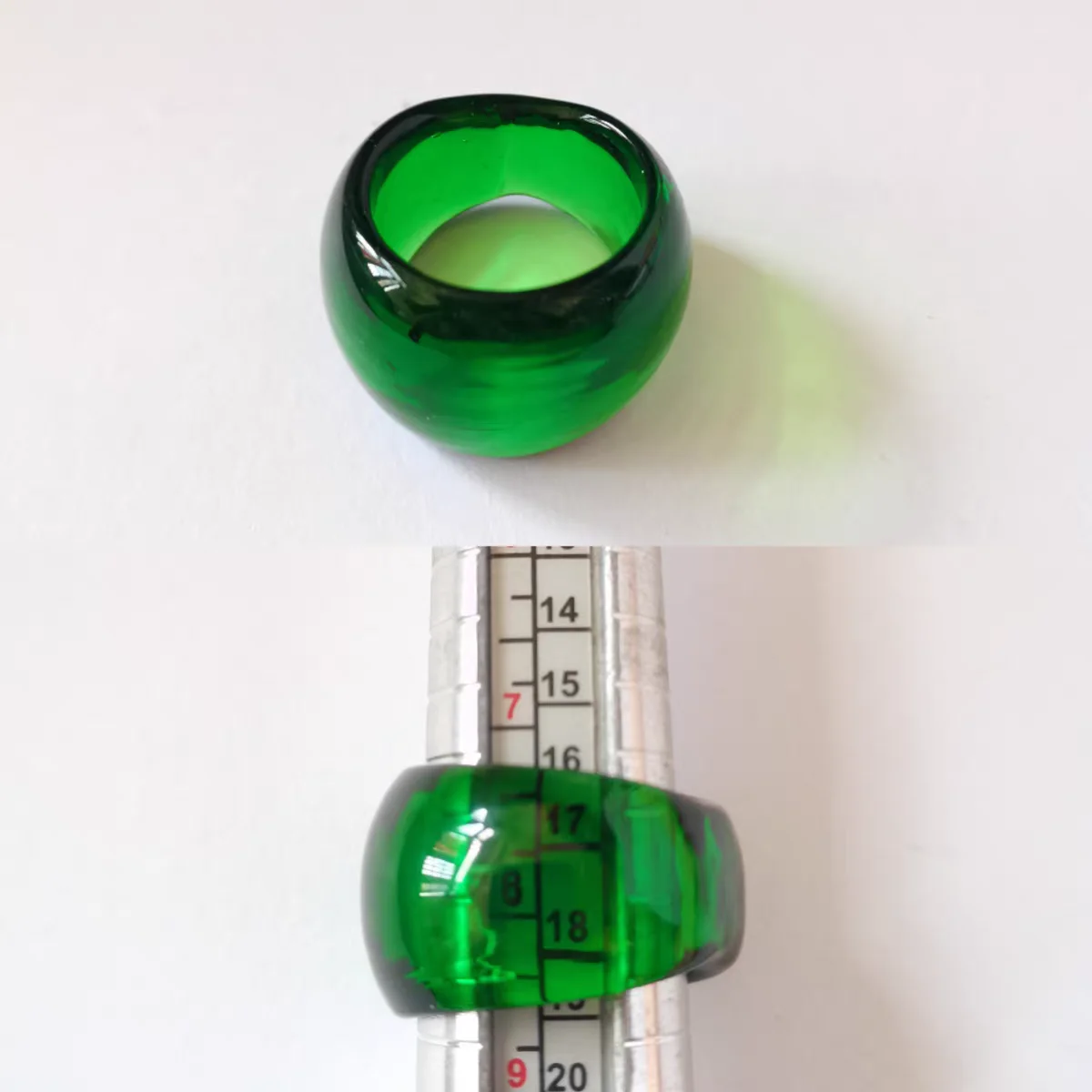 Handmade For Neutral Women Men Retro Style Murano Glass Liuli Silver Color Pure Green Finger Rings Fashion Jewelry
