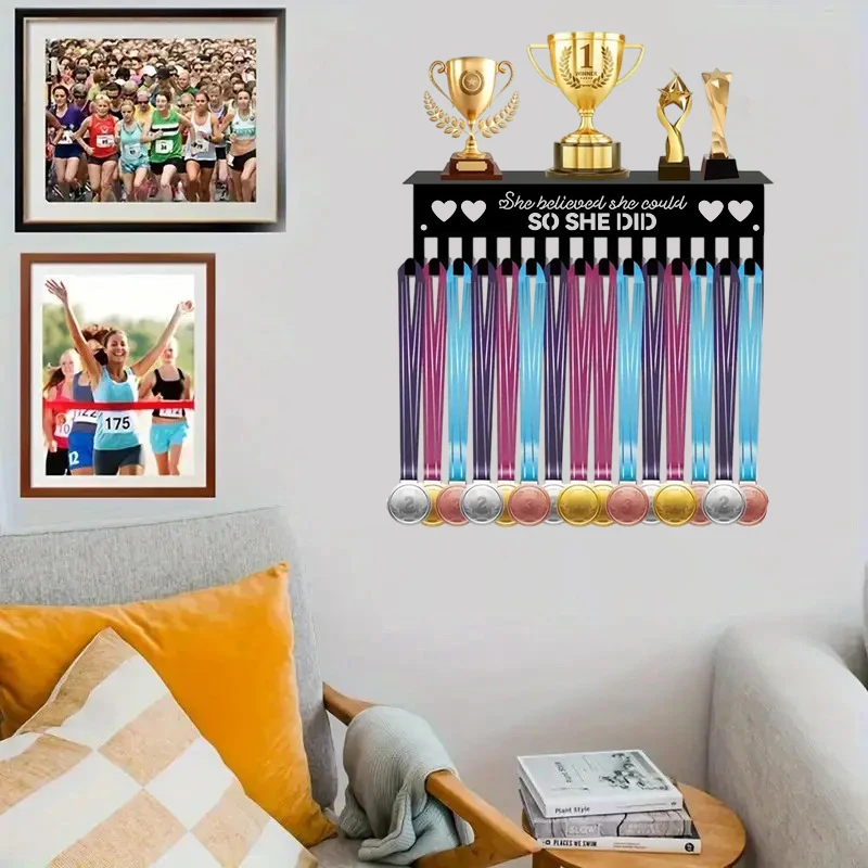 【CM】Medal Hook Display Rack Wall-Mounted Awards Storage Holder Key Holder Suitable for Football, Basketball, Sports Enthusiasts - view 5