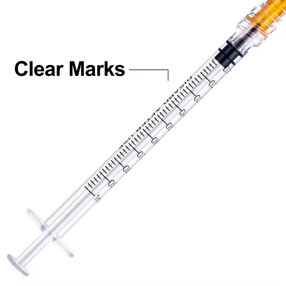Seringue Luer Lock stérile de 1ml, seringues industrielles de 1ml avec aiguille de 25Ga de 1 pouce pour laboratoire scientifique, remplissage de liquides, 10 pièces/20 pièces
