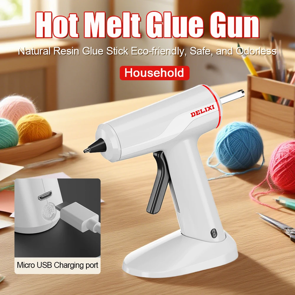Corded Electric Hot Glue Gun Home Use Rechargeable Lithium Battery Glue Sticks Hot Melt Glue Gun for Children's Crafts
