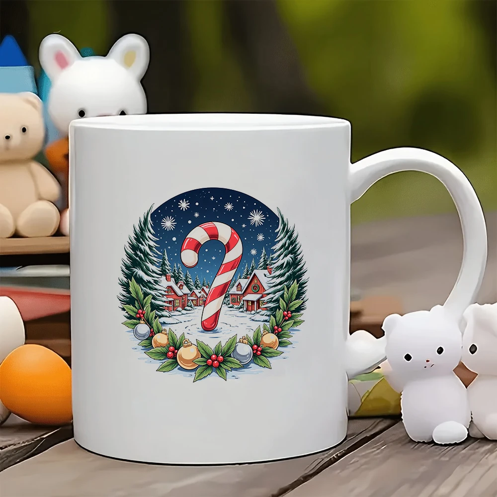 

11oz Cup + Cartoon Christmas Town Illustration Water Cup Christmas Gift Kids Water Cup Family Office Coffee Cup