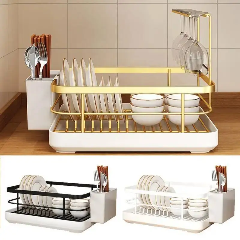 

Drying Counter Organizer Dish Storage Home Integrated Rack Kitchen Supplies