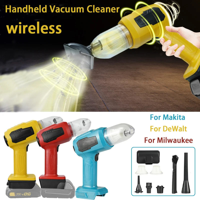 

Portable Cordless Vacuum Cleaner with Nozzle Vacuum Blower for Makita/DeWalt/Milwaukee18V Battery for Car,Home Pet Hair Cleaning