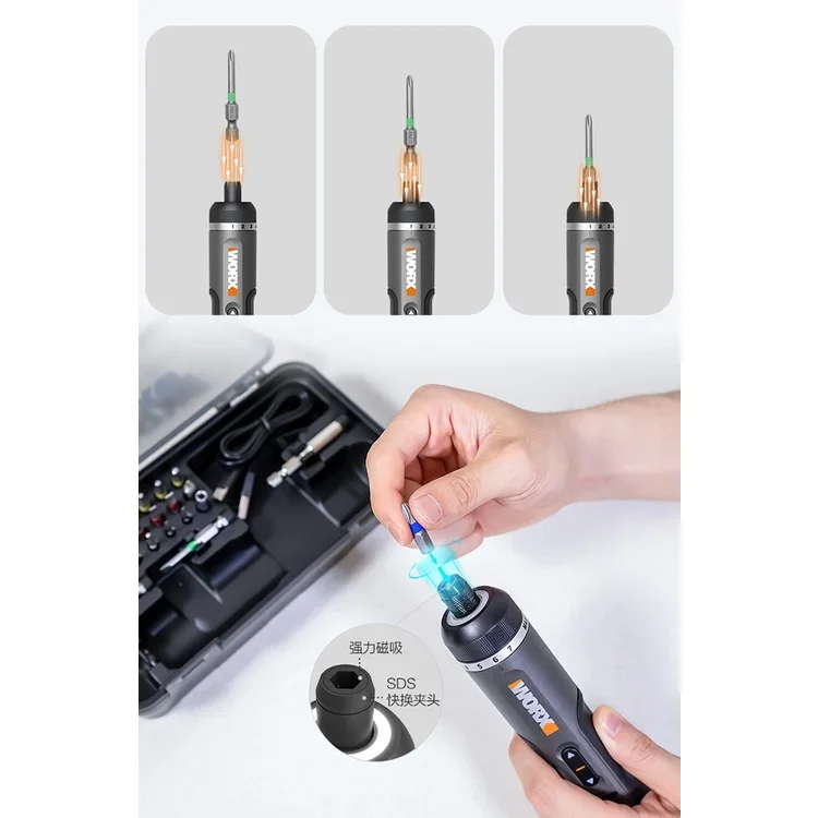 Набор электрических мини-отверток Xiaomi Mijia WORX 4 в WX242, умные беспроводные электрические отвертки с USB-зарядкой и ручкой 30