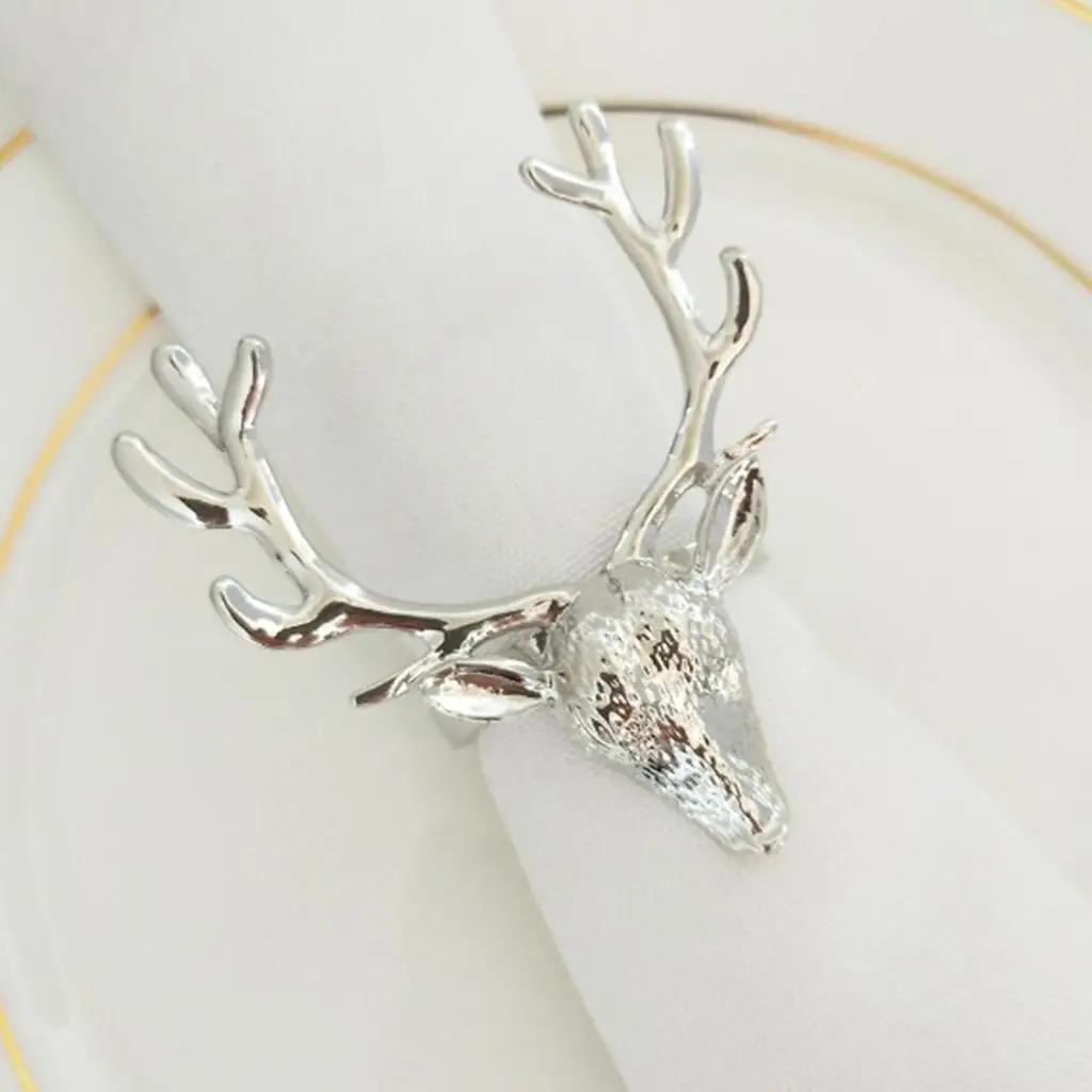 Banquet (&Golden) Reindeer Holders Napkin Rings Dinner Decoration