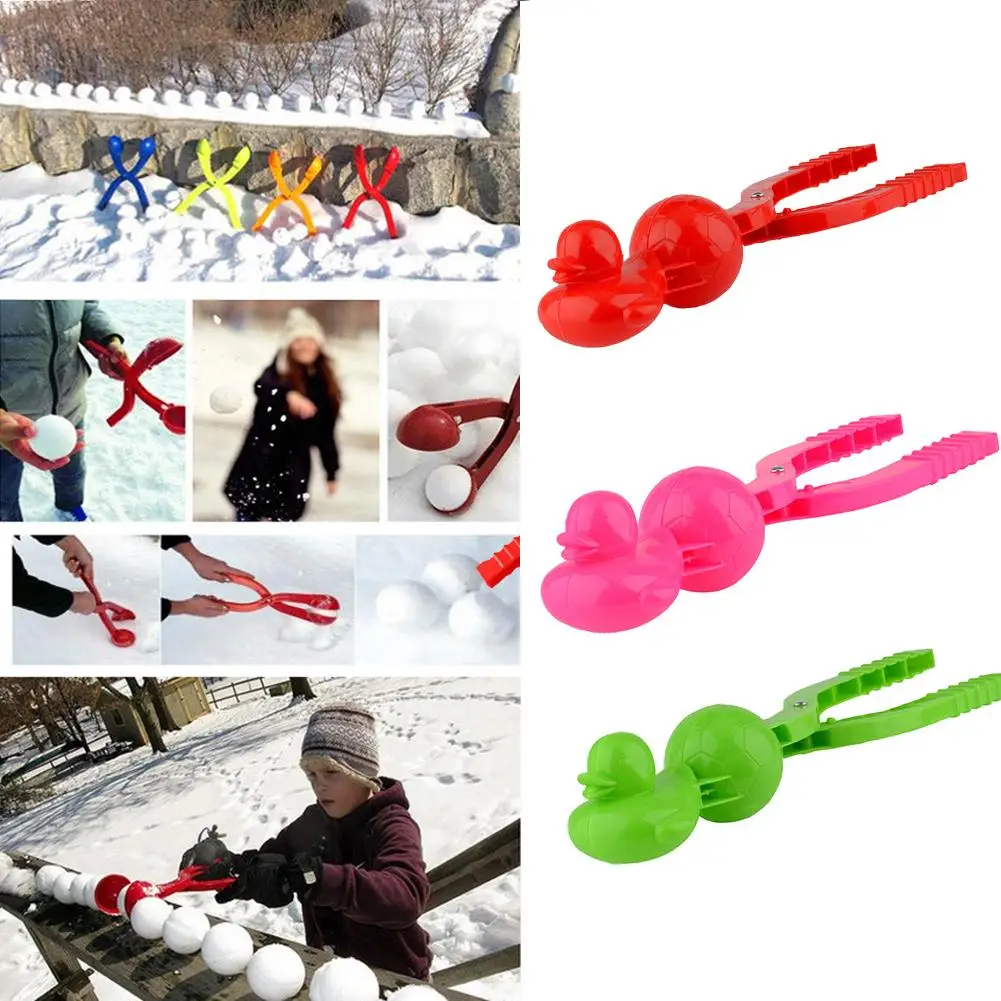 

Creative 3D Duck Soccer Snowball Maker Clip Good Material Flexibility Added Interest Kids Winter Outdoor Snow Mold Toys