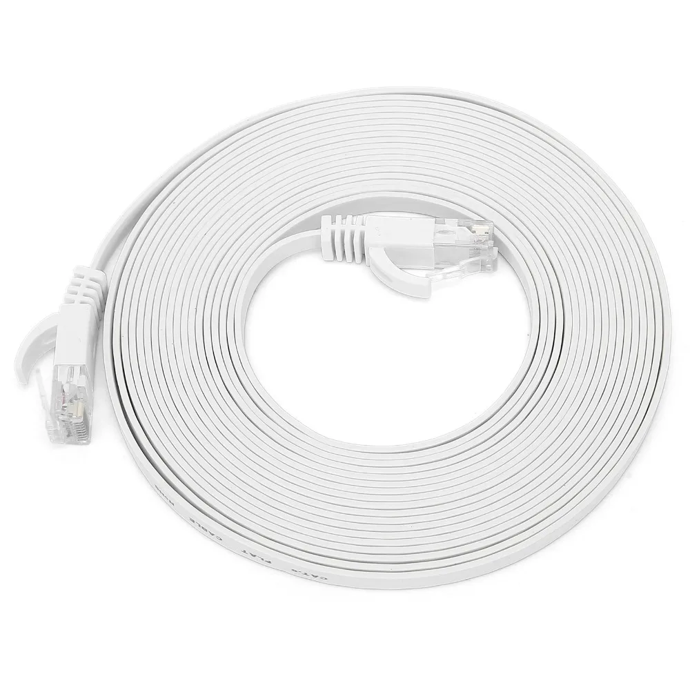 

Durable 8-Core Twisted Pair Ethernet Cable White Flat Copper Wire Gigabit Network Cable RJ45 Network Cable Home Networking