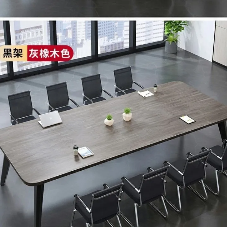 طاولة مؤتمرات طاولة طويلة بسيطة وحديثة لغرفة الاجتماعات الصغيرة طاولة تدريب منضدة بسيطة مكتب طويل ومجموعة كرسي