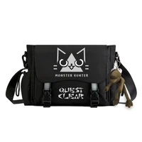 Bolso de hombro de cazador de monstruos, bandolera Oxford de Cosplay, Negro Bolso escolar para estudiantes, regalo de viaje informal a la moda para adolescentes