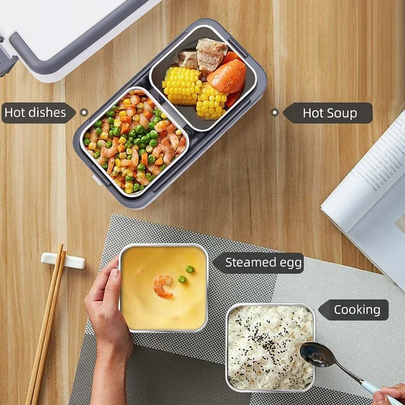 Self Heating Electric Lunch Box Food Warmer Portable Heated Electric Lunchbox with Carry Bag