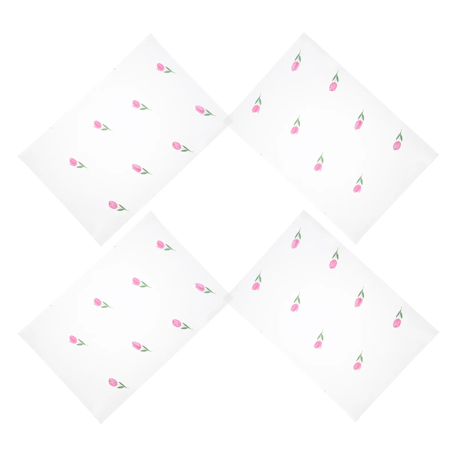 

4Pcs Refrigerator Pads Washable Non-Slip Shelf Liners 45x30cm Tulip Flower Design Kitchen Cabinet Drawer Mats Waterproof Fridge