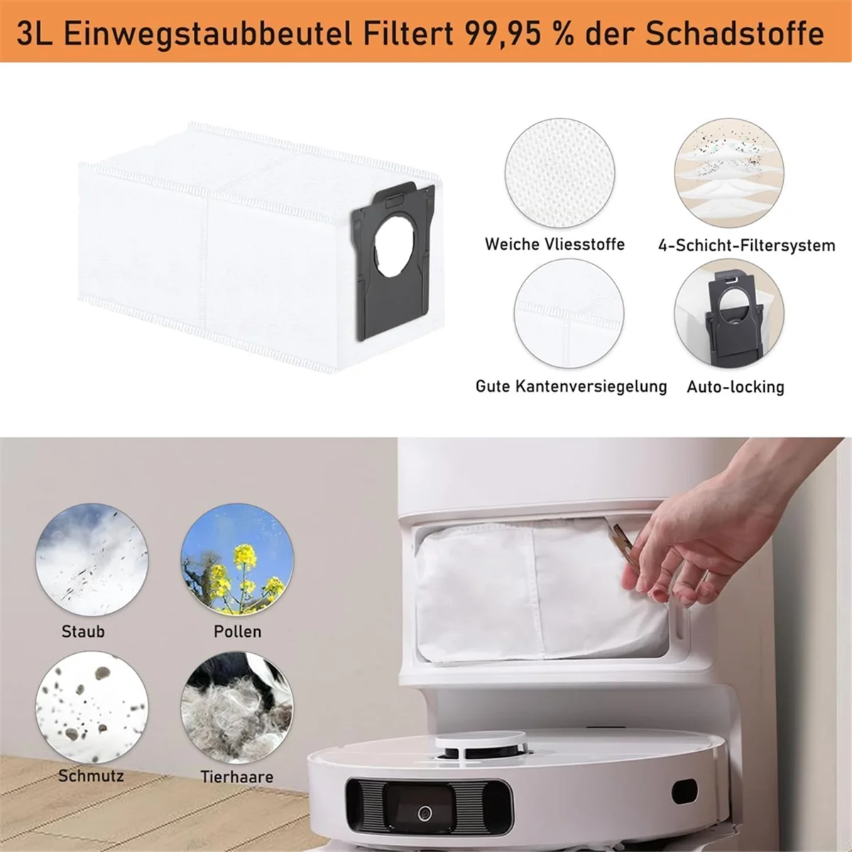 Für Dreame X40 Ultra Complete / L40 Ultra Roboter-Staubsauger Ersatzteile Hauptseitenbürste Hepa-Filter Staubbeutel