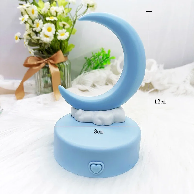 Moon Night Light Bedroom Desk Lamps Decorative Moon Lights DIY Luminous Toy Children Baby Room Bedside Atmosphere Light