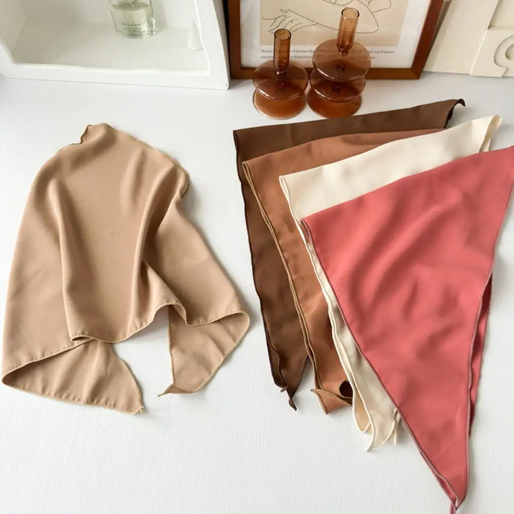 สีทึบครีมกันแดด Turban Hairbands Travel Photo Bandana Headwrap ผ้าผ้าสามเหลี่ยมผ้าพันคอผม DIY Decor อุปกรณ์เสริมผม