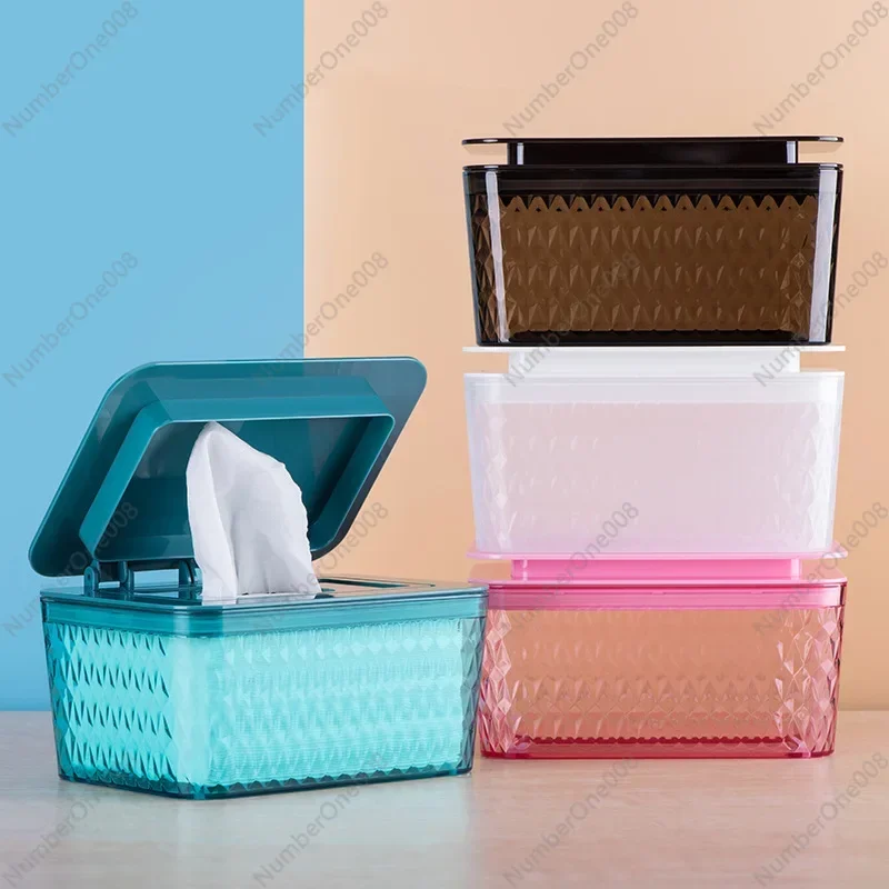 Wet Tissue Box Plastic with Lid Portable Multi-function TV Desktop Toilet Toilet Car Paper Box