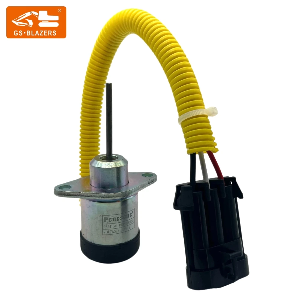 Excavator Fuel Stop Flameout Solenoid Valve 1503ES-12A5UC4S for KUBOTA S185 12V Excavator Parts