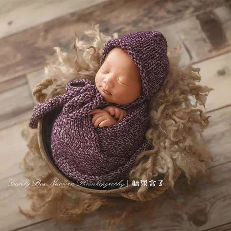 

Handmade Newborn Stretch Wrap Photography Props Blanket,basket Cushion Blanket for Baby Photography Props Infant Studio Shooting