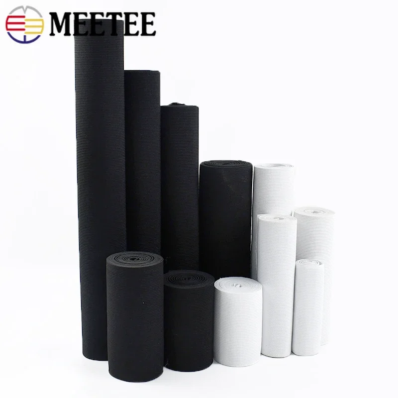 Meetee 10-50cm Wide Elastic Bands Soft Skin Rubber Band Strap Underwear Pants Webbing Tapes DIY Garment Sewing Accessories