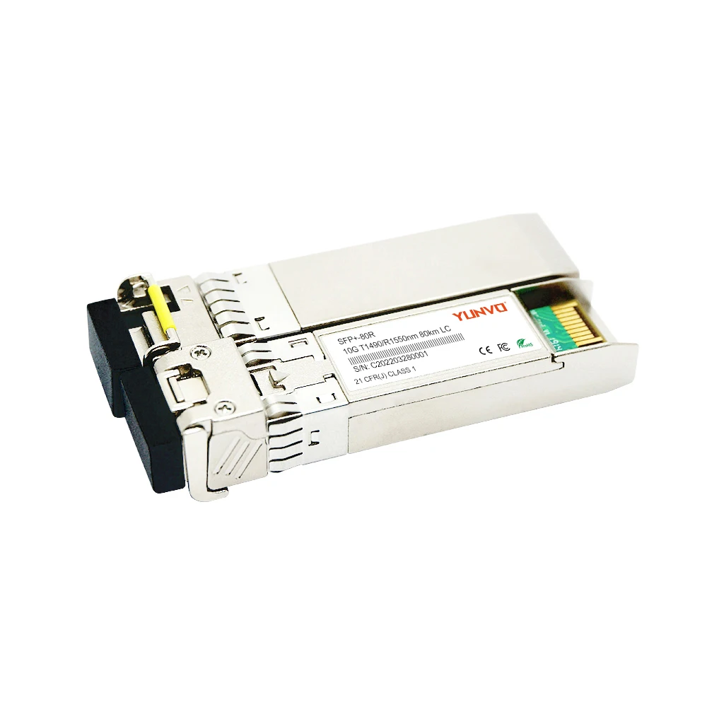 Yunvo SFP-10G-BX-D-80KM SFP-10G-BX-U-80KM 10G SFP 80km BIDI Optical Transceiver