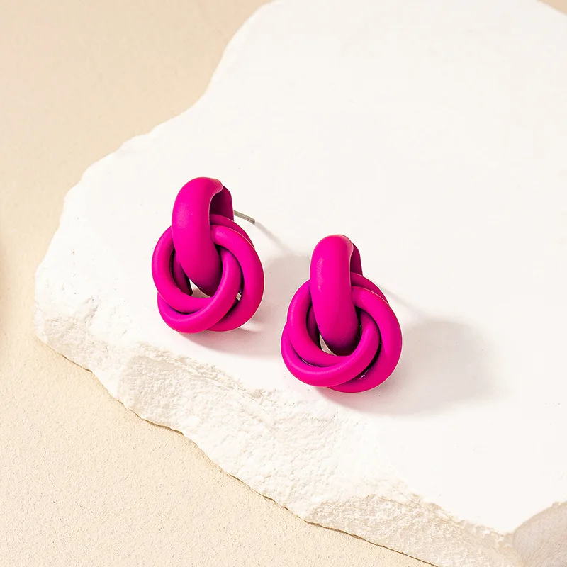 Pendientes cruzados circulares geométricos para mujeres y niñas, diseño de personalidad exquisito, regalo deportivo, joyería de moda, accesorios para las orejas DE054