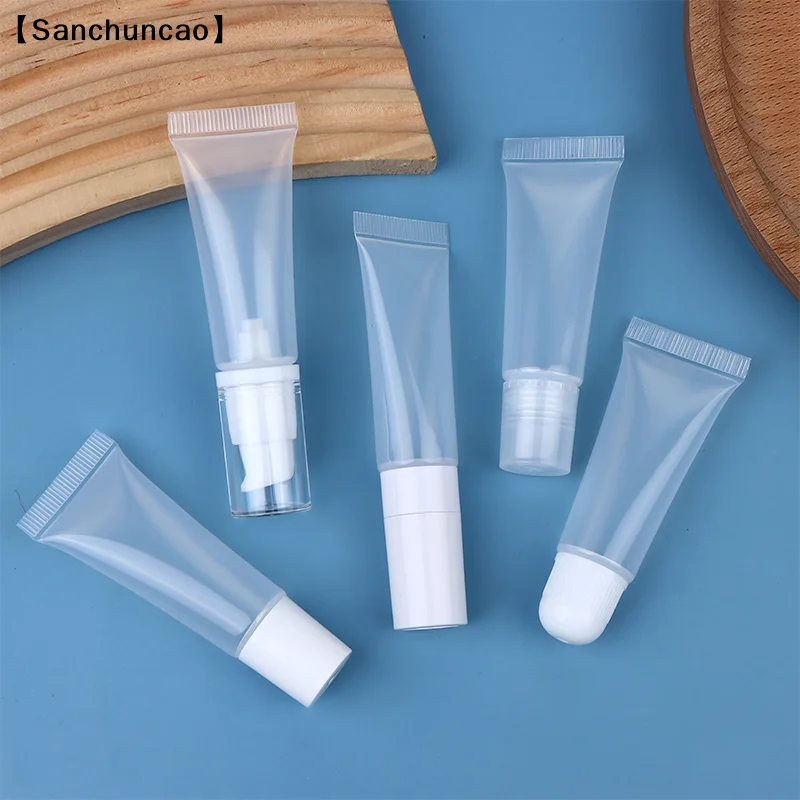 soiSan nai10g Lipgloss Tube Helder Zacht Lege Lippenbalsemcontainers Pompflessen Hervulbare Mini Knijp Cosmetische Tubes Crème Lotion