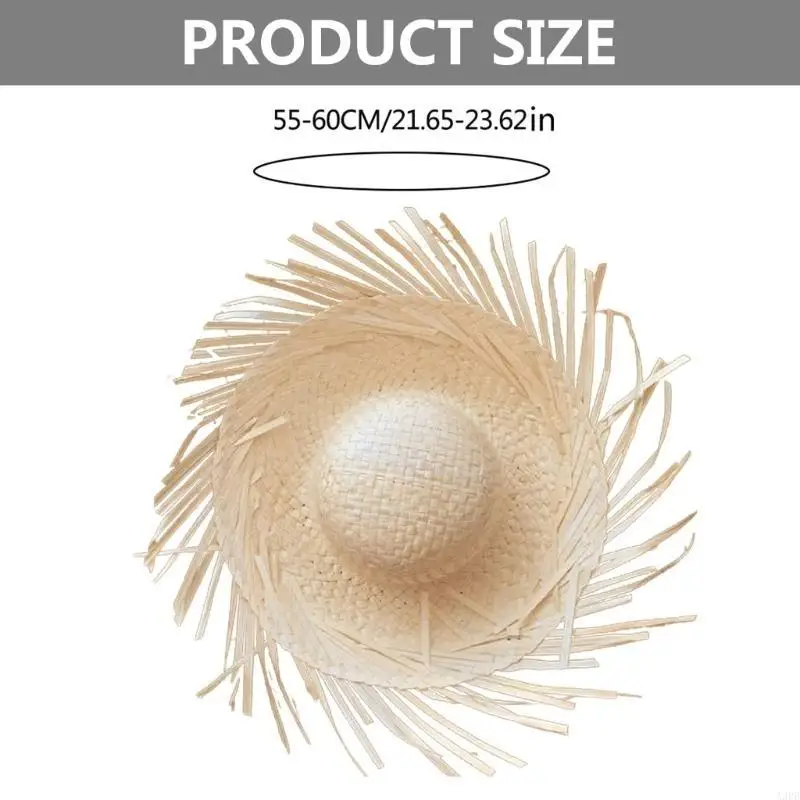 Chapeau paille Mexicanos tendance avec bord déchiré, pour les festivals Fiesta espagnole