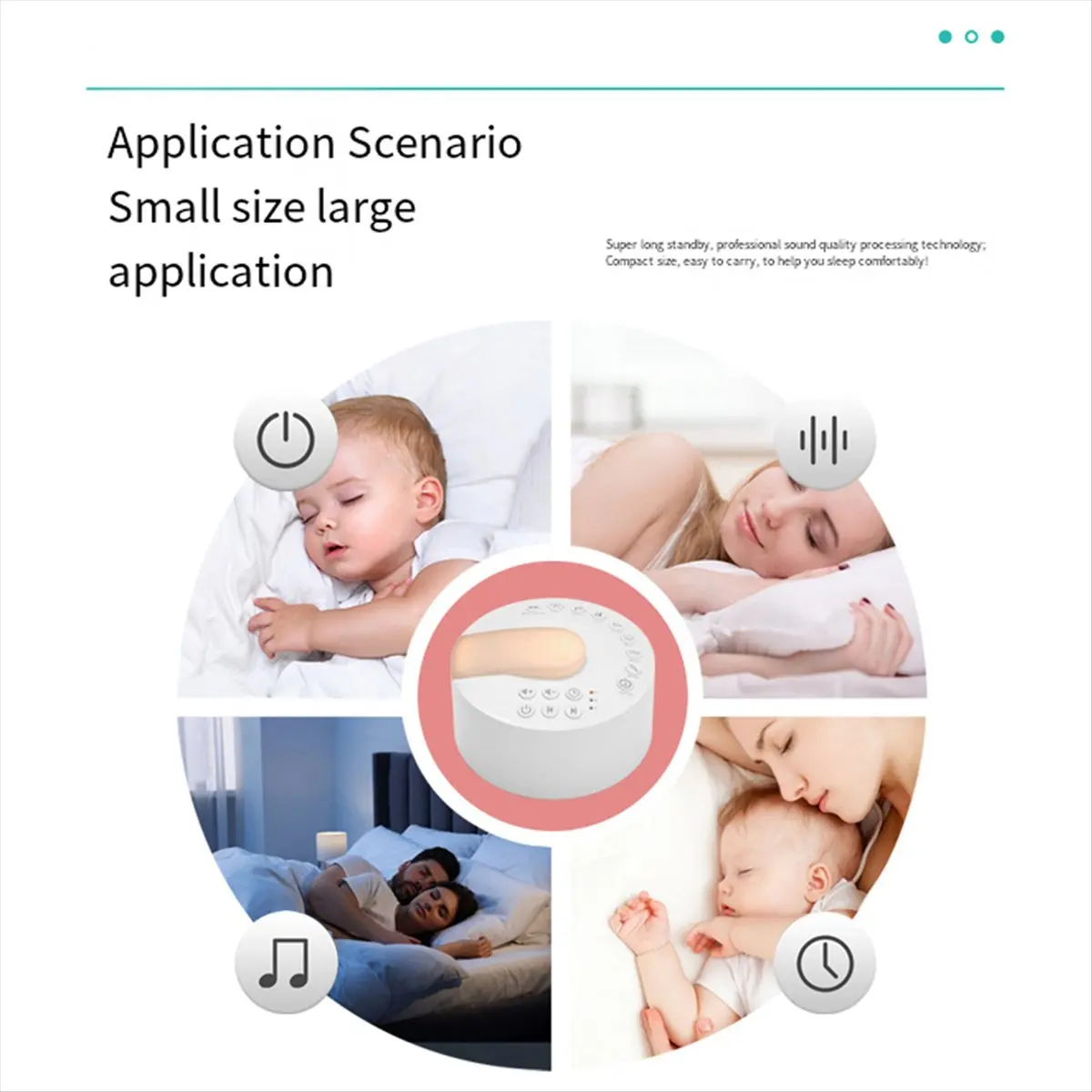 White Noise Machine with Type-C Timed Shutdown Portable Sleep Sound Device for Babies Adults Office and Travel Use