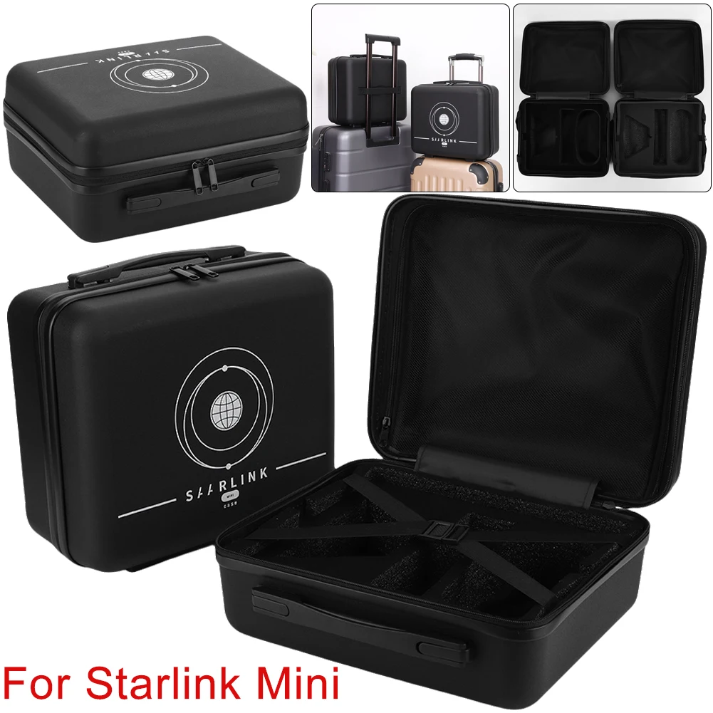 Hard Carrying Case For Starlink Mini Protective Carrying Case Waterproof Single-layer Cable Storage Bag Luggage Hard Shell Case