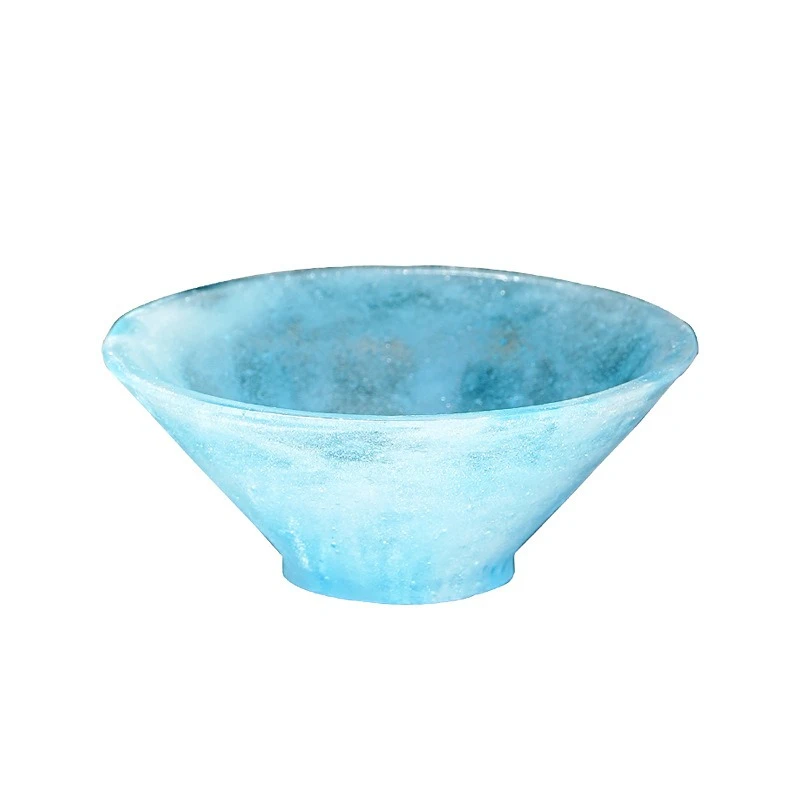 Ancient glazed lost wax method glazed powder powder fired glazed hat coaster exquisite classical set can not boil water