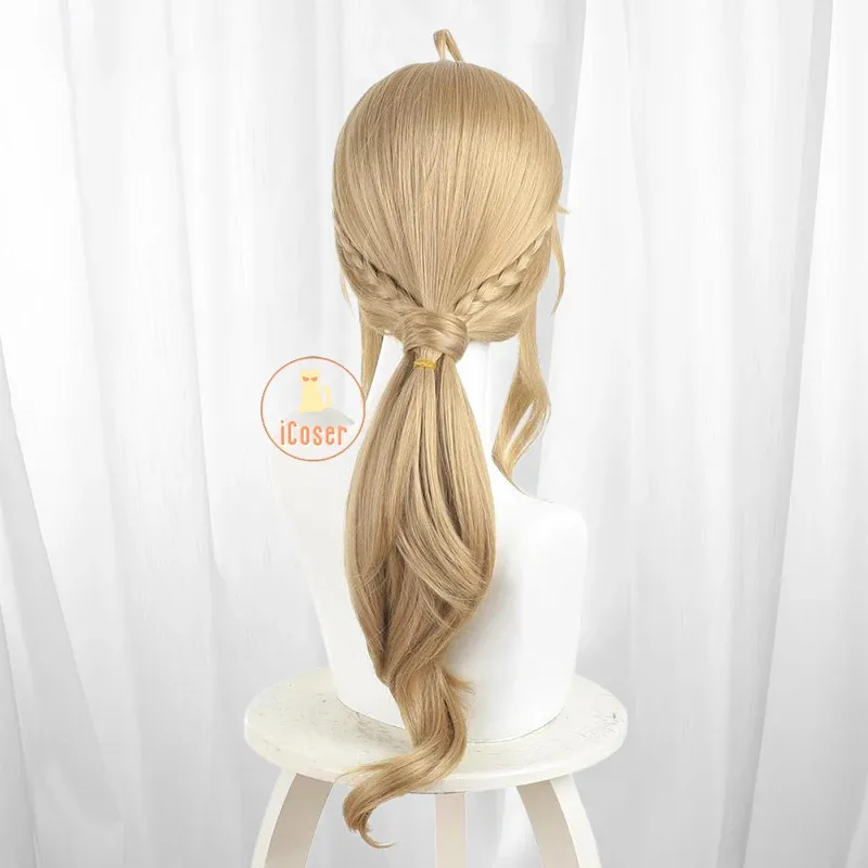 أسرار أنيمي الساحرة الصامتة مونيكا ايفريت شعر مستعار تأثيري شقراء ذيل حصان الشعر الطويل حفلة الهالوين للنساء الفتيات كرنفال