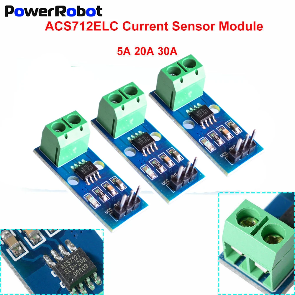 

5A 20A 30A Hall Current Sensor Module ACS712 Model 5V ACS712ELC Current Detection Board Module chip ACS712