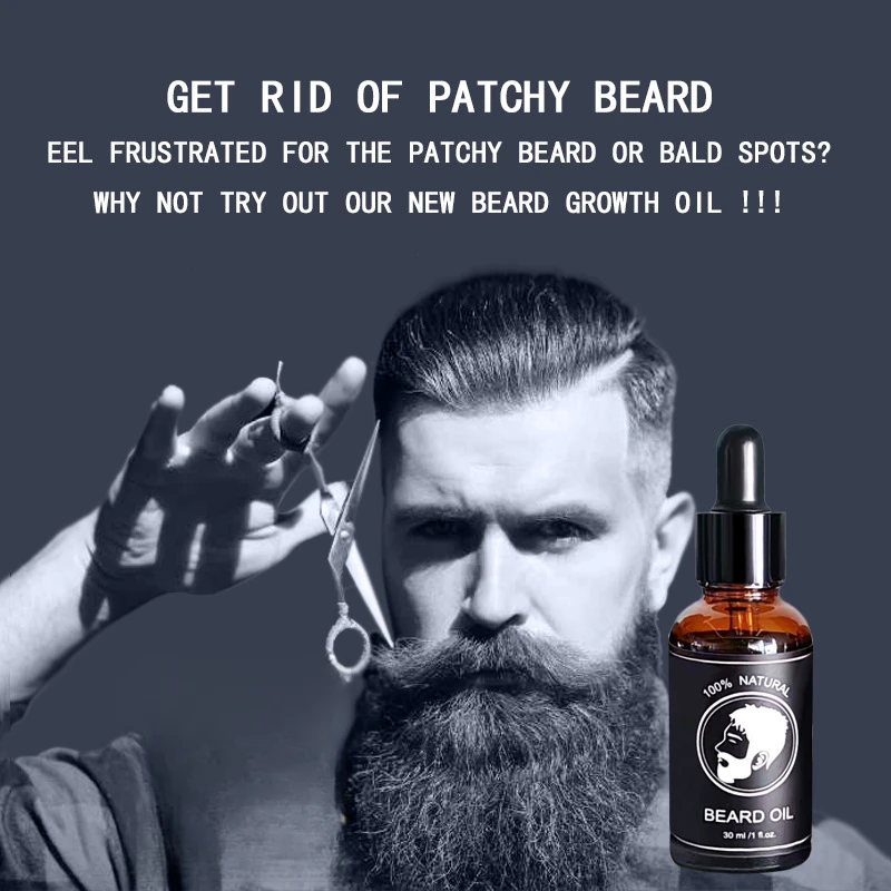 น้ํามันดูแลเส้นผมและเคราบนใบหน้าของผู้ชาย เพิ่มความหนา เรียบเนียน ทําให้บํารุงและบํารุง น้ํามันดูแลเครา ผลิตภัณฑ์ความงาม