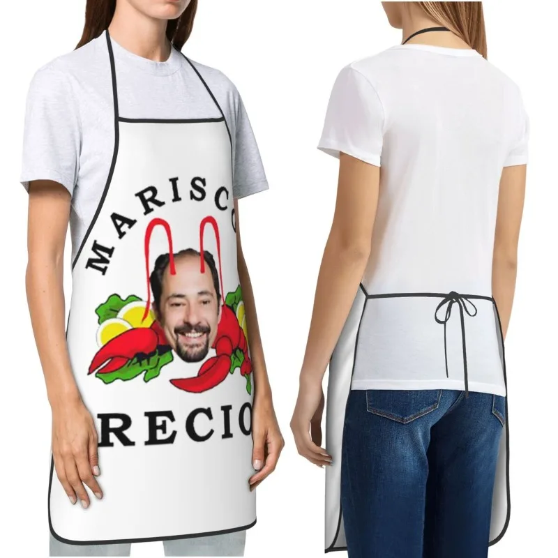 1pc , Antonio Recio Spanish Themed Chef Apron with Antonio Recio Face And Shrimp Design – Heavy Duty Bib for Cooking,