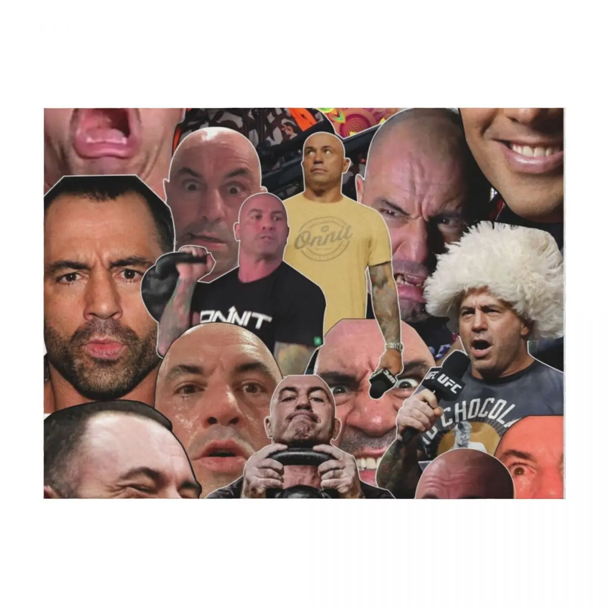 

The Many Faces Of Joe Rogan - Mask Throw Blanket Thermal Soft Blankets For Sofas Custom Blankets