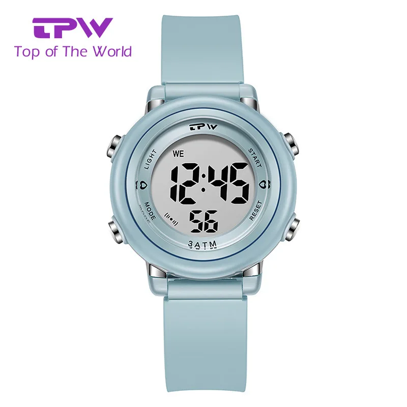 Stylish Mini Digital Watch for Kids 35mm 7-Color LED Display Sport Stopwatch Wristwatch for Boys And Girls Student Clock