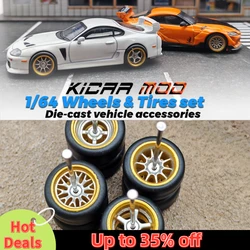 1/64 Model Araba ABS Tekerlekler Kauçuk Lastikler Dalları Döküm Hot Wheels Ana Hat Kibrit Kutusu Tomica D:11mm 1 Takım için Takma Parçaları
