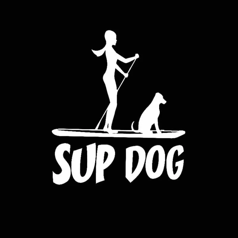 Paddleboarding SUP DOG Car Sticker Fashion PVC Bumper Rear Windshield Decoration Accessories Waterproof Anti-ultraviolet Decal