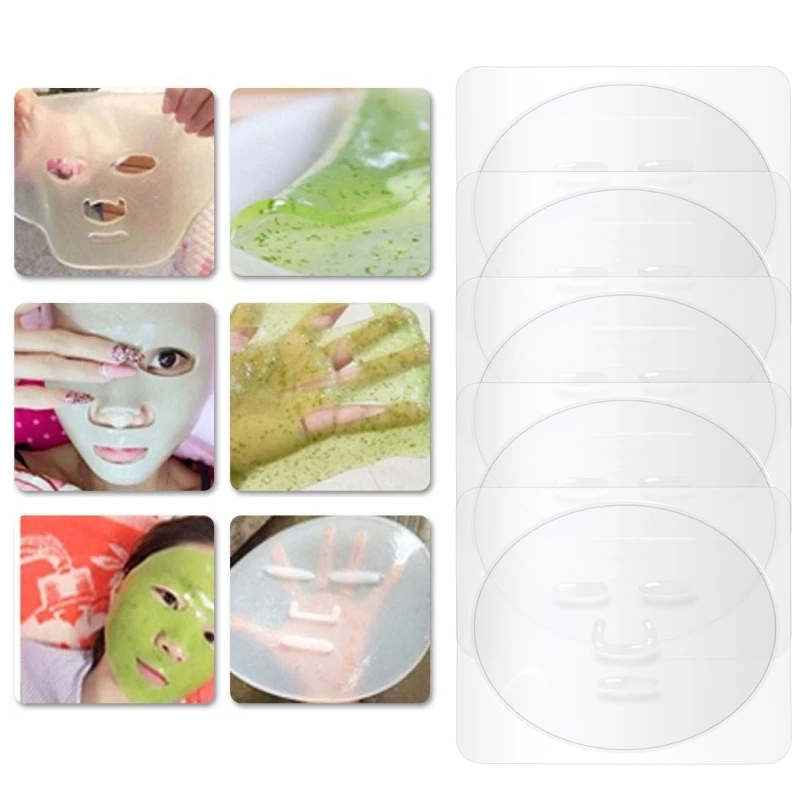 5Pcs DIY for Facial Mask Mold Tray Plate Transparent PVC Fruit Vegetable Seaweed Mud Skin Care Beauty Salon Makeup Tool