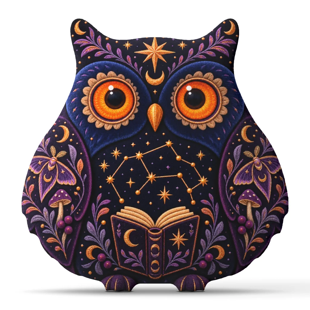 LavenderMoonOwl Shaped Pillow Cushion Irregular Stuffed Throw Pillow for Sofa Home Decoration Gift