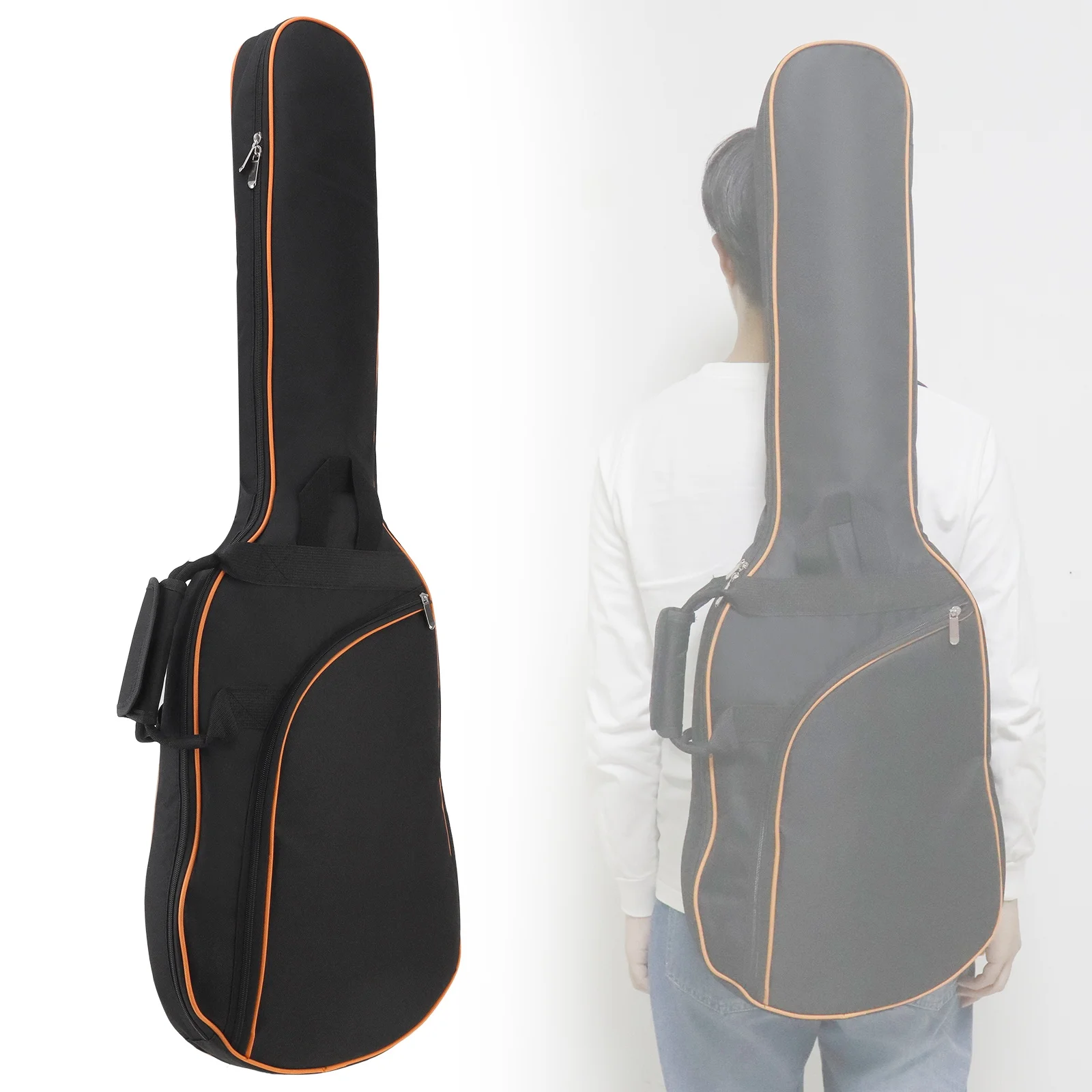39-48 Zoll Oxford Stoff Pad 8-10mm Baumwolle Verdickung Doppel Riemen E-gitarre E-bass Fall, wasserdichte Abdeckung Rucksack – Detail 5